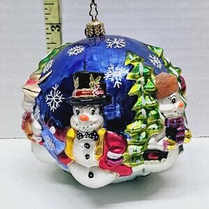 Christopher Radko Collectibles "Snow-Globe" Snowman Christmas Ornament